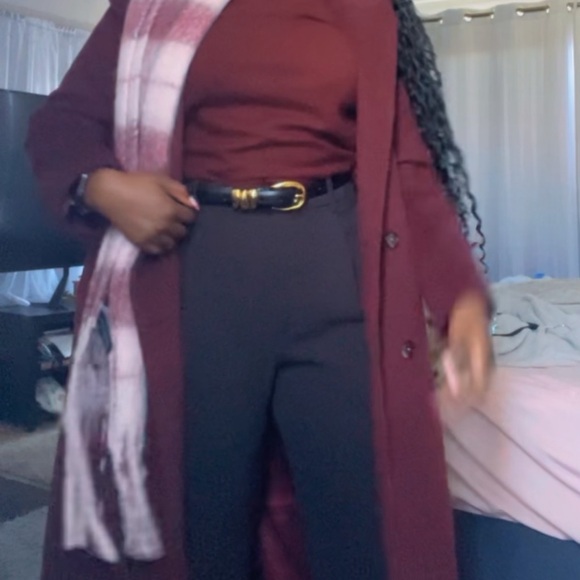 Abercrombie & Fitch Burgundy Tailored Top Coat - Picture 5 of 9